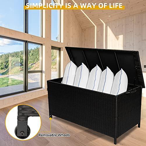 Big Deck Box,Indoor/Outdoor Deck Storage Organization for Patio Furniture Cushions, Pool Toys, and Garden Tools