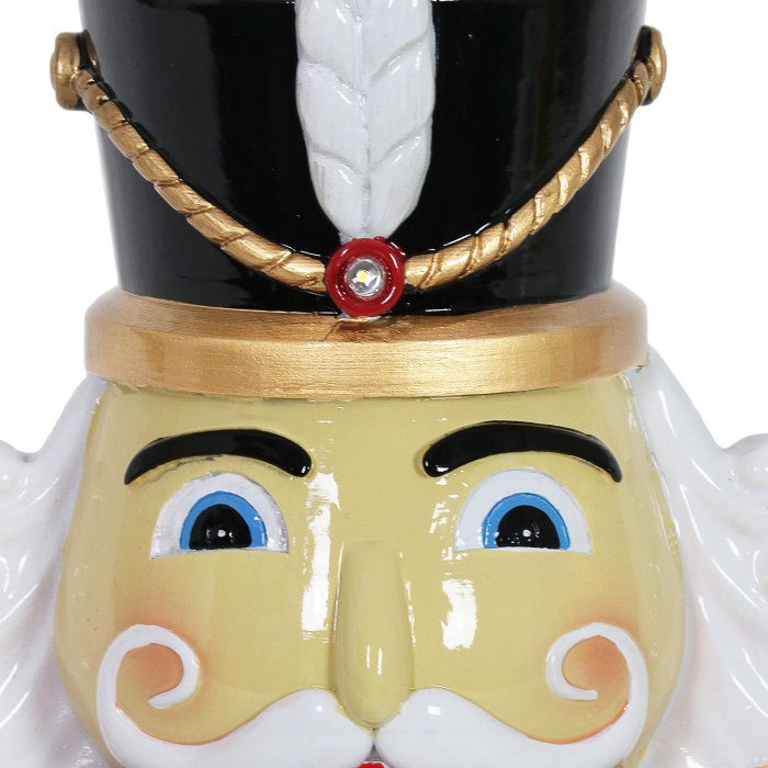 Hand Painted Nutcracker Soldier with LED Uniform on a Battery Powered Automatic Timer, 12 Inch