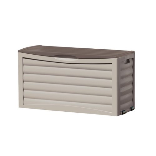 63 Gallon Outdoor Deck Resin Storage Box, Light Taupe