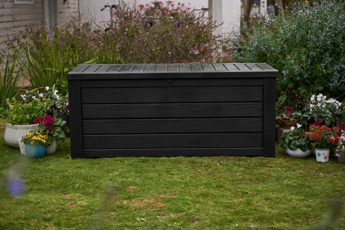 150 Gallon Resin Large Deck Box-Organization and Storage for Patio Furniture, Outdoor Cushions, Garden Tools and Pool Toys