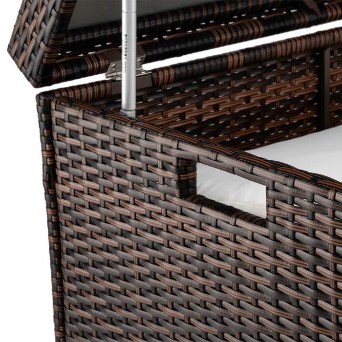 Outdoor Storage Deck Box Rattan Deck Bin with Lid