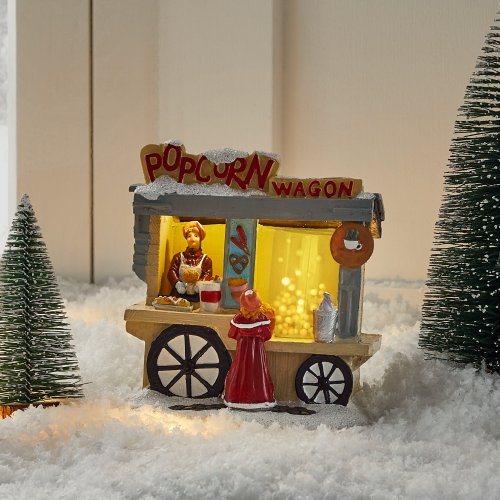 Popcorn Wagon Miniature Village Decoration