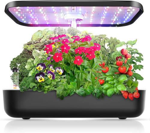 Hydroponics Growing System, Hydroponic Garden for Indoor Plants, Herb Garden with 36W 80 LED Grow lights, 12 Kits, 2 Modes, Automatic Timer, Auto Germination Kit Indoor Garden for Family Kitchen