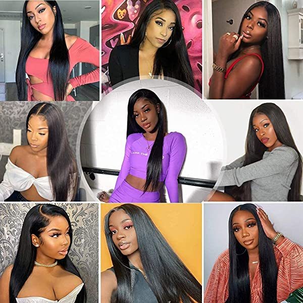 Lace Front Wigs Human Hair Straight Lace Closure Wigs for Black Women 150% Density Brazilian Virgin Human Hair Wigs Pre Plucked with Baby Hair Natural Color (22 Inch) 22 Inch 150% Density Straight Wigs