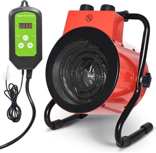 Greenhouse Heater with Digital Thermostat for Grow Tent, Winter Plants, Workplace,Fast Heating