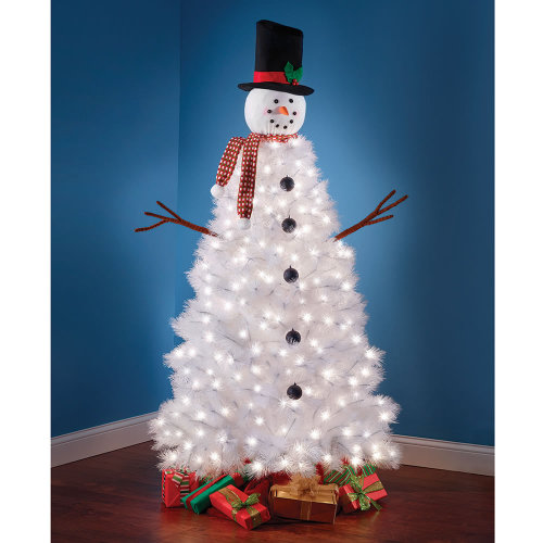 79  Snowman-shaped Christmas Tree With Clear Lights