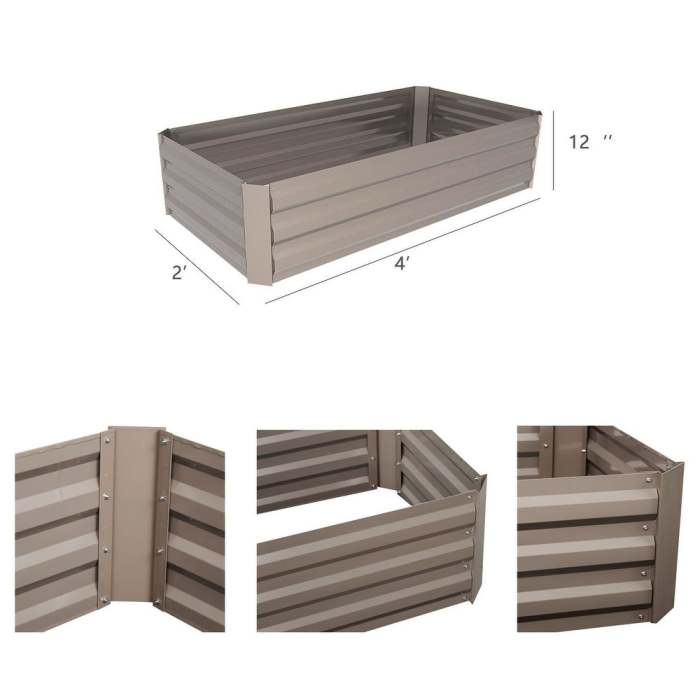 Raised Metal Garden Bed,Corrugated Steel Planter - 8' x 2'