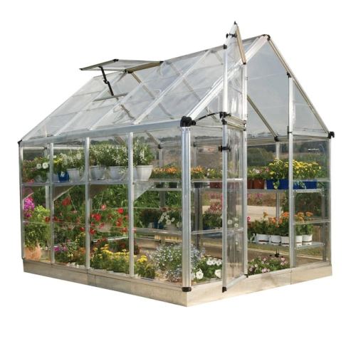 8-ft L x 6-ft W x 6.75-ft H Silver Greenhouse