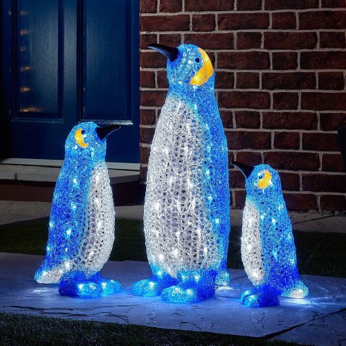 24.5 Lighted Commercial Grade Acrylic Penguin Christmas Display Decoration