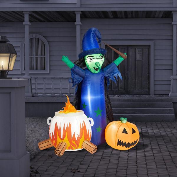 Witch & Cauldron Halloween Inflatable