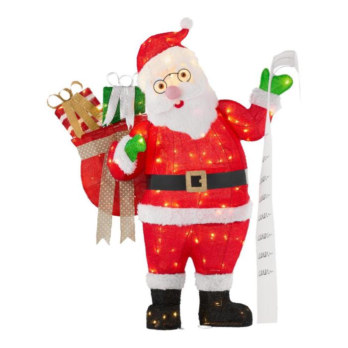 48 in 165-Light LED Santa with Gift Bag Yard Sculpture