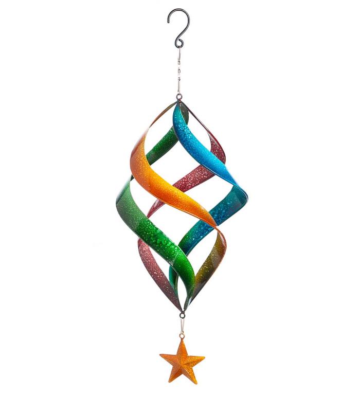 Hanging Rainbow Metal Swirl Spinner