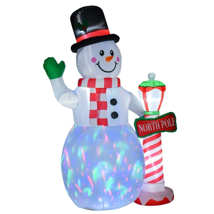 7.9 feet Christmas Inflatable Snowman Decoration Lighted for Home Indoor Outdoor Garden Lawn Decoration Party Prop
