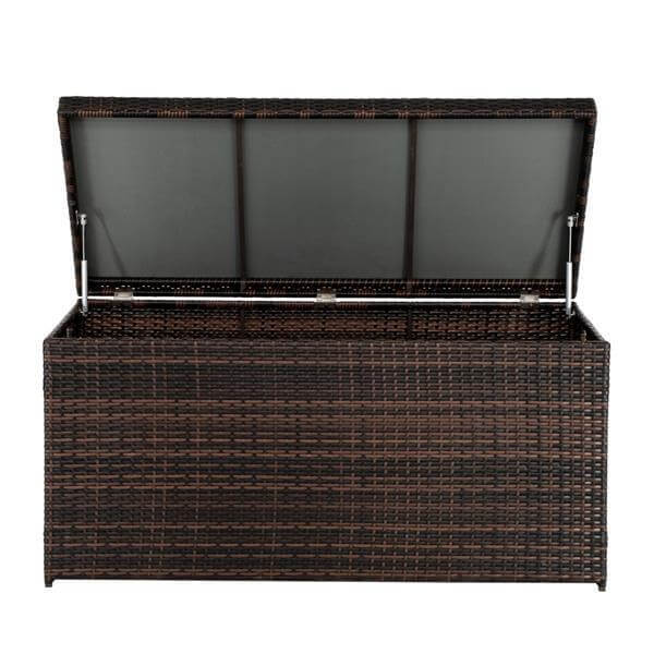 Outdoor Storage Deck Box with Lid Rattan Patio Liner Container
