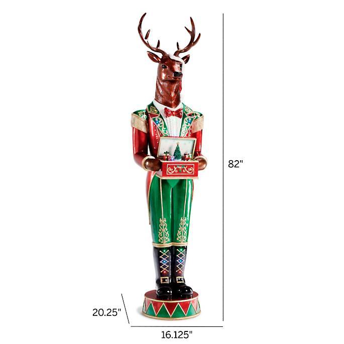 LED 82  Stag Nutcracker with Music Box
