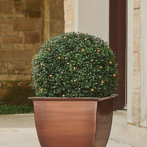 Pre-Lit Boxwood Ball Topiary