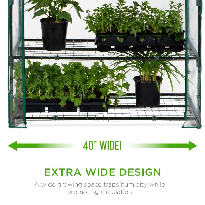 4-Tier Mini Portable Indoor Outdoor Greenhouse w/ Steel Shelves - 40in