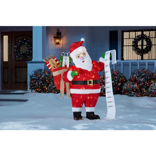 48 in 165-Light LED Santa with Gift Bag Yard Sculpture
