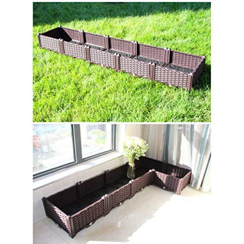 61.41'' x 15.35'' x 8.66''Rectangular Raised Garden Bed Kit Indoor Outdoor Plastic Planter Grow Box for Fresh Vegetables, Herbs, Flowers