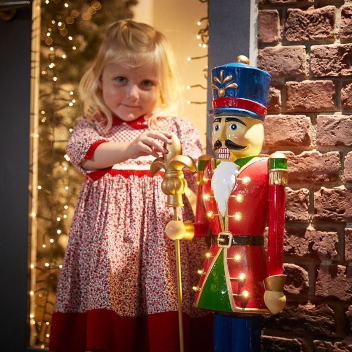 3ft Christmas Nutcracker with Staff