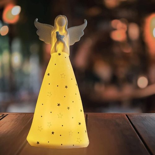 Angel Figurines Peace Dove Angel with LED Light Figurine