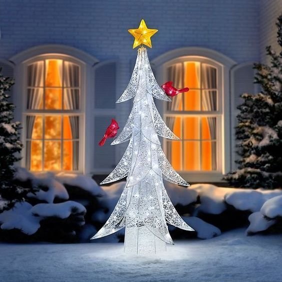 Twinkling LED 2D Christmas Tree Yard Sculpture