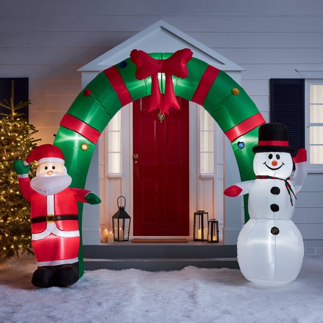 Santa & Snowman Inflatable Arch