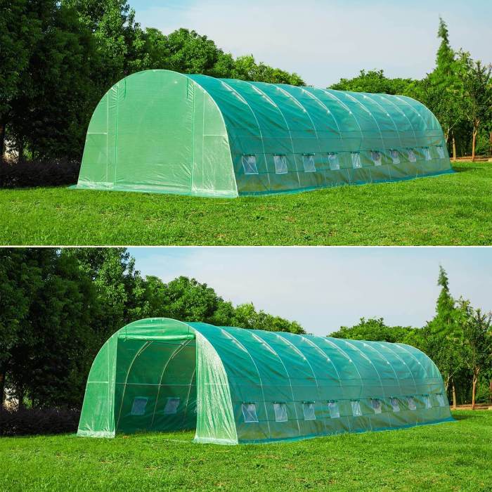 40'×12'×7.5' Tunnel Greenhouse Walk-in Hoop Greenhouses, Green