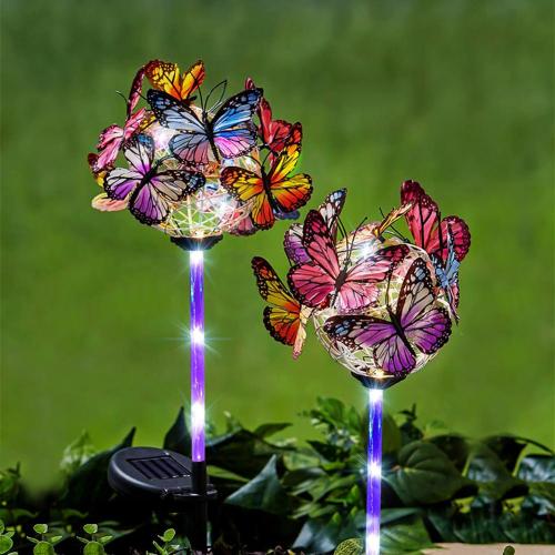 Solar Powered Butterfly Ball for Home Garden Decoration (2pc)