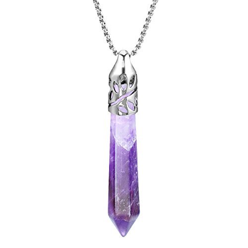 Hexagonal Healing Crystal Necklace Energy Healing Crystal Pendant Gemstones Jewelry
