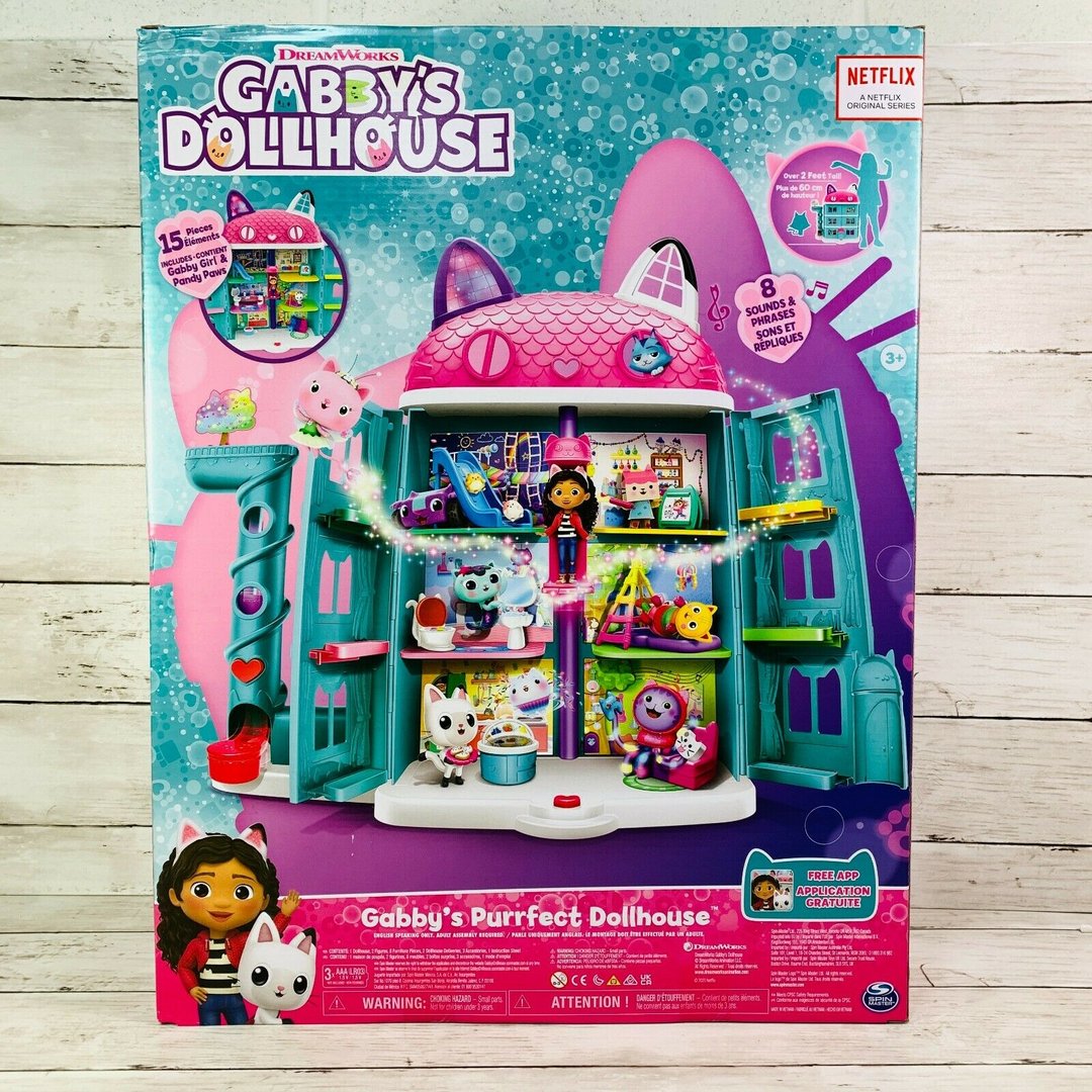 Dreamworks Gabby's Dollhouse Purrfect Playset 15 Pieces New Ships Today In Hand 