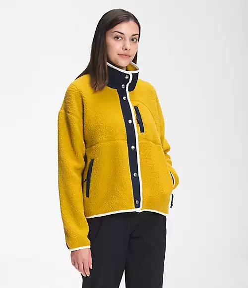 mustard yellow fleece jacket
