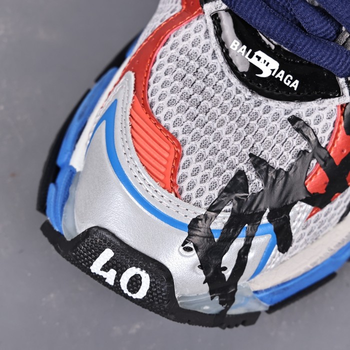 Balenciag* Runner Sneaker Graffiti Grey Blue Red Black