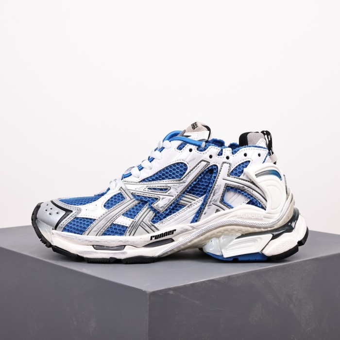 Balenciag* Runner Sneaker White/Blue