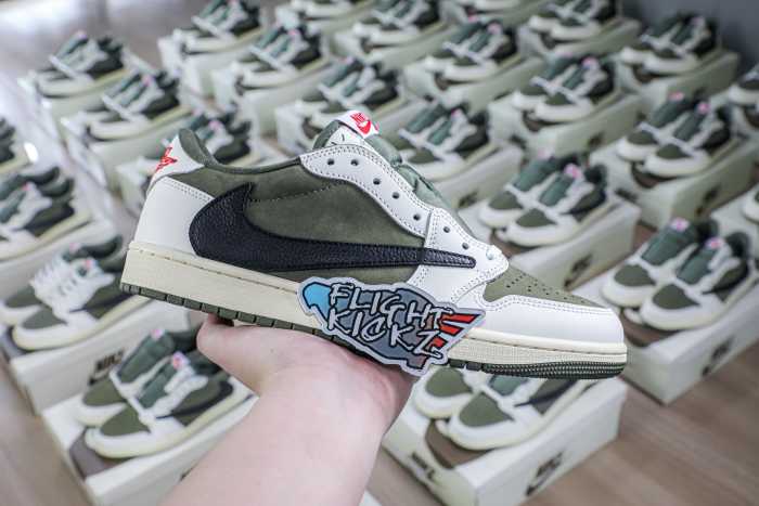 Travis Scott x Air Jordan 1 ' Medium Olive'（A1）