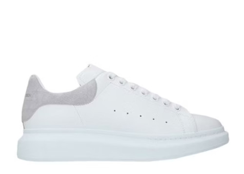 Alexande* McQuee* Oversized Sneaker White Light Grey Croc 鳄鱼皮