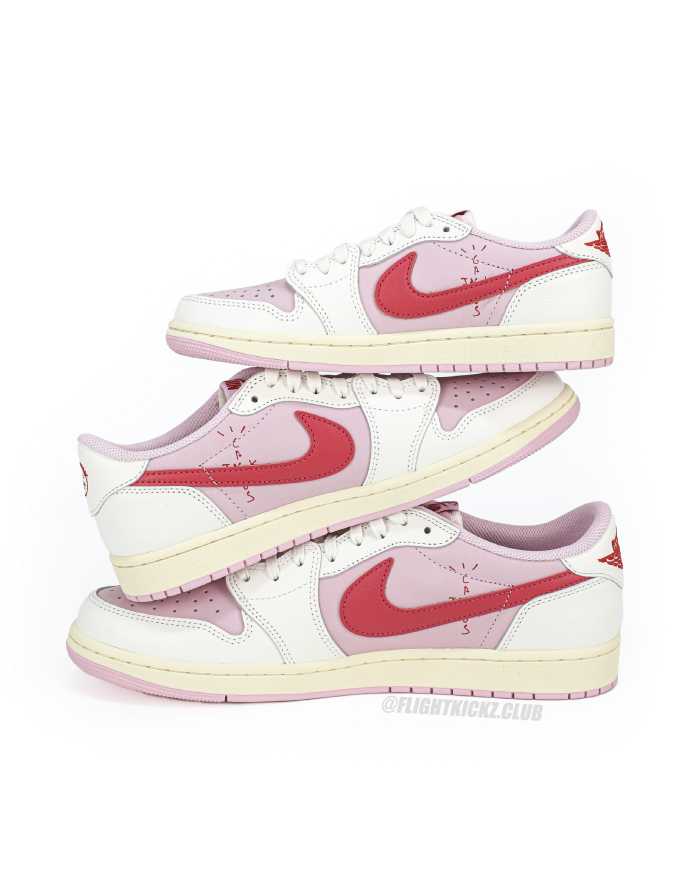 Travis Scott x Air Jordan 1 Low OG Shy Pink Pack Tropical Pink 2026 GS ( A1)