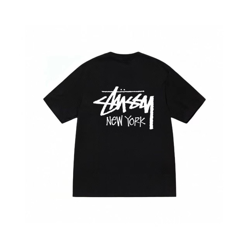 Stussy New York Custom Logo Print Crew Neck T-shirt