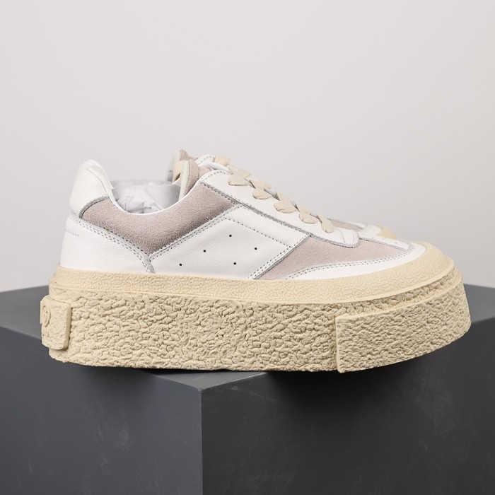 M@ison M@rgiela MM6 Panelled Platform Sneakers ‘White Silver Birch’.
