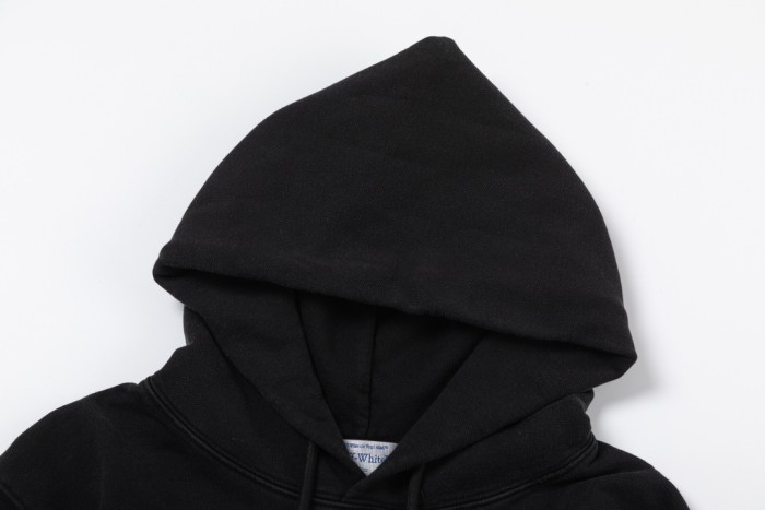 Off-White 24SS new colorful portrait oil painting washed hoodie Black
