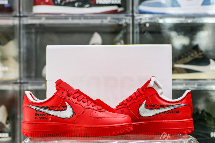 Nike Off-White Air Force 1 AF1  University Red