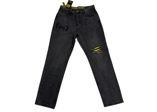 Drew House Broken Hole Washed Splash Ink Jeans