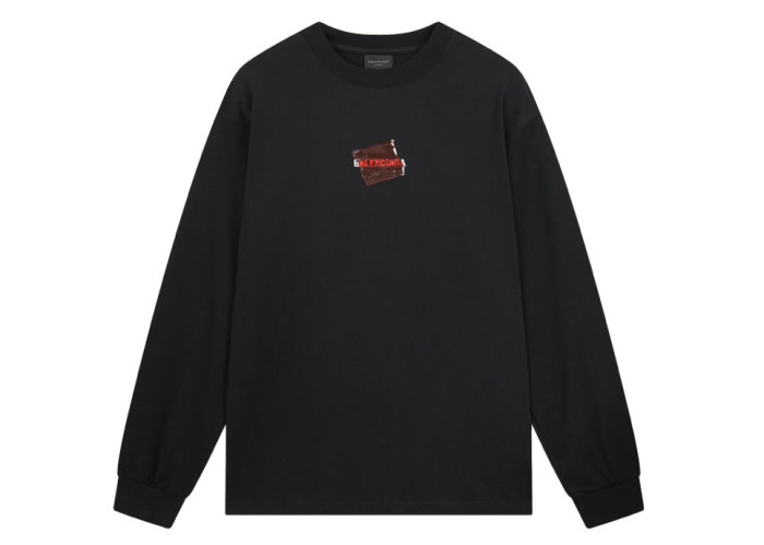 Balanciag@ Tape Logo long-sleeve shirt. 2025