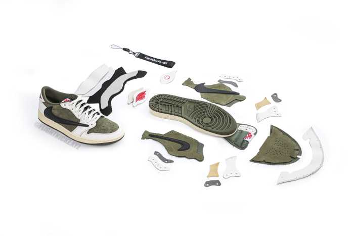 Travis Scott x Air Jordan 1 ' Medium Olive'（A1）
