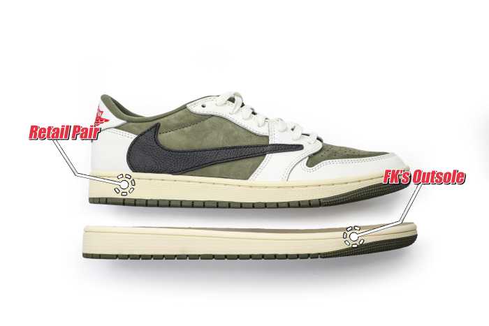 Travis Scott x Air Jordan 1 ' Medium Olive'（A1）