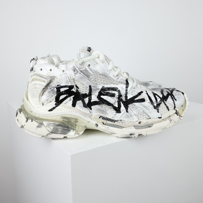 Balenciag* Runner Sneaker 'Graffiti - White Black'