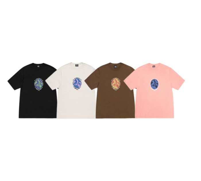 Stussy Oval Figure Print Loose Short Sleeve T-shirt