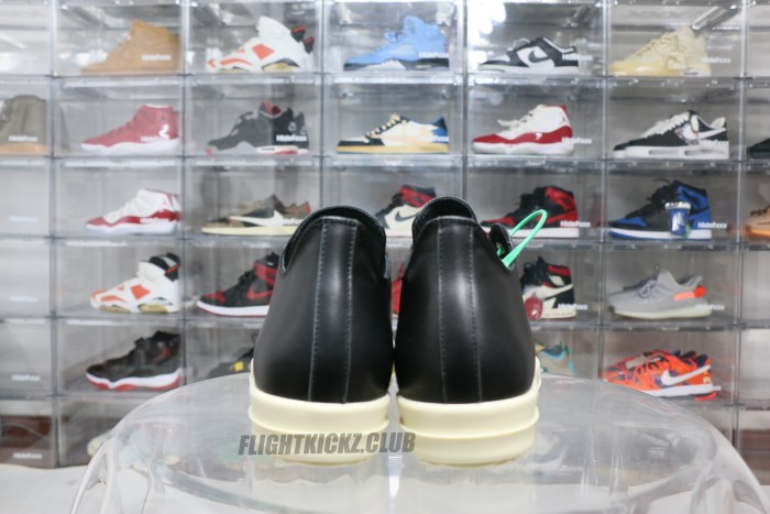 R!ck Owens Concordians Low Sneaks Full Grain Cow Leather Black Milk