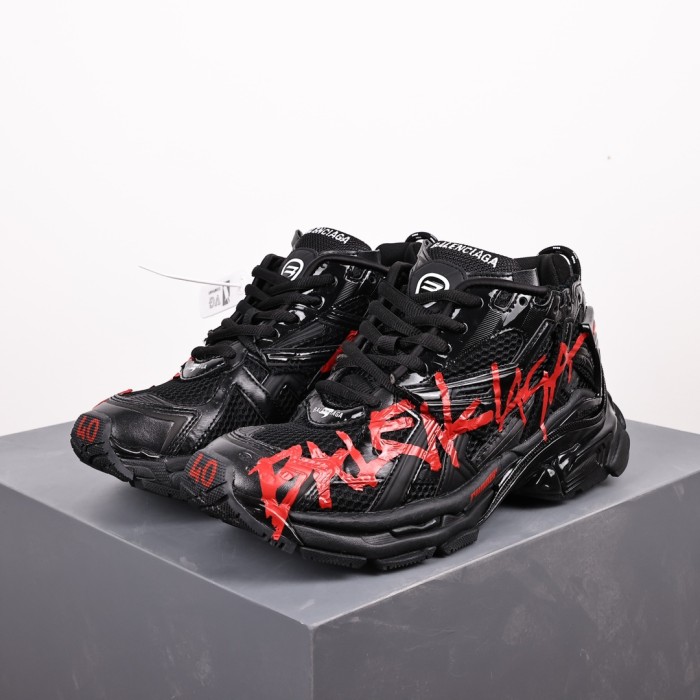 Balenciag* Runner Sneaker 'Graffiti - Black Red' 2023