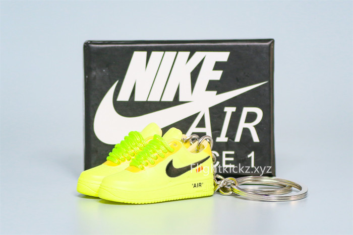 Mini Sneaker Off White X Nike Air Force 1 Volt 3D keychain